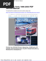 Mercedes Vario 1996 2003 PDF Service Manual