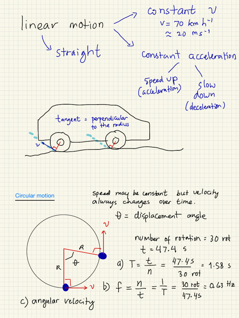 Physics Notes#1 Circular Motion | PDF | Acceleration | Change