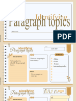Summary Useage and Paragraph Topics