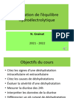 Altration de L'equilibre Hydrolectrolytique Semiologie