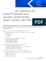 Nokia Practice Exam For Nokia IP Networks and Services Fundamentals (4A0 100) Document EN