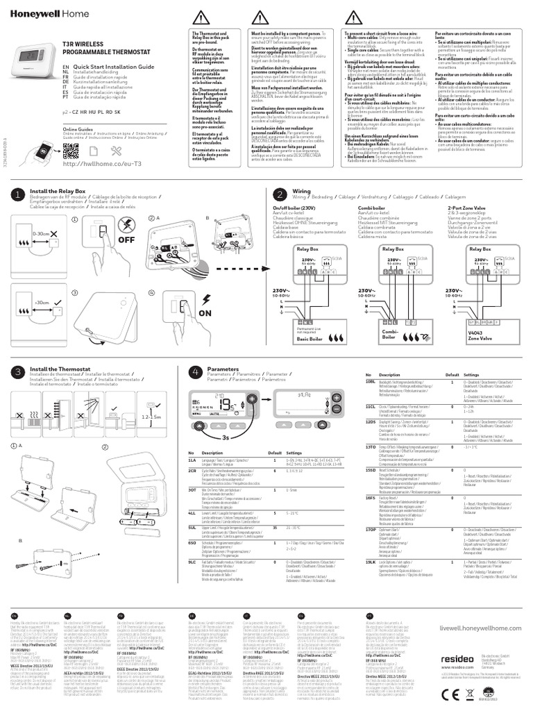 TH Programmable Sans Fil HONEYWELL HOME Notice PDF — free download