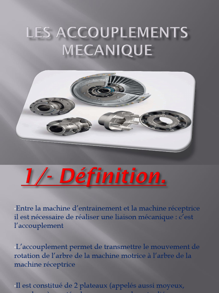 Types et fonctionnement des accouplements | PDF | Ingénierie mécanique ...