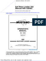 Mustang Skid Steer Loader 332 Operators Manual 000 12836c