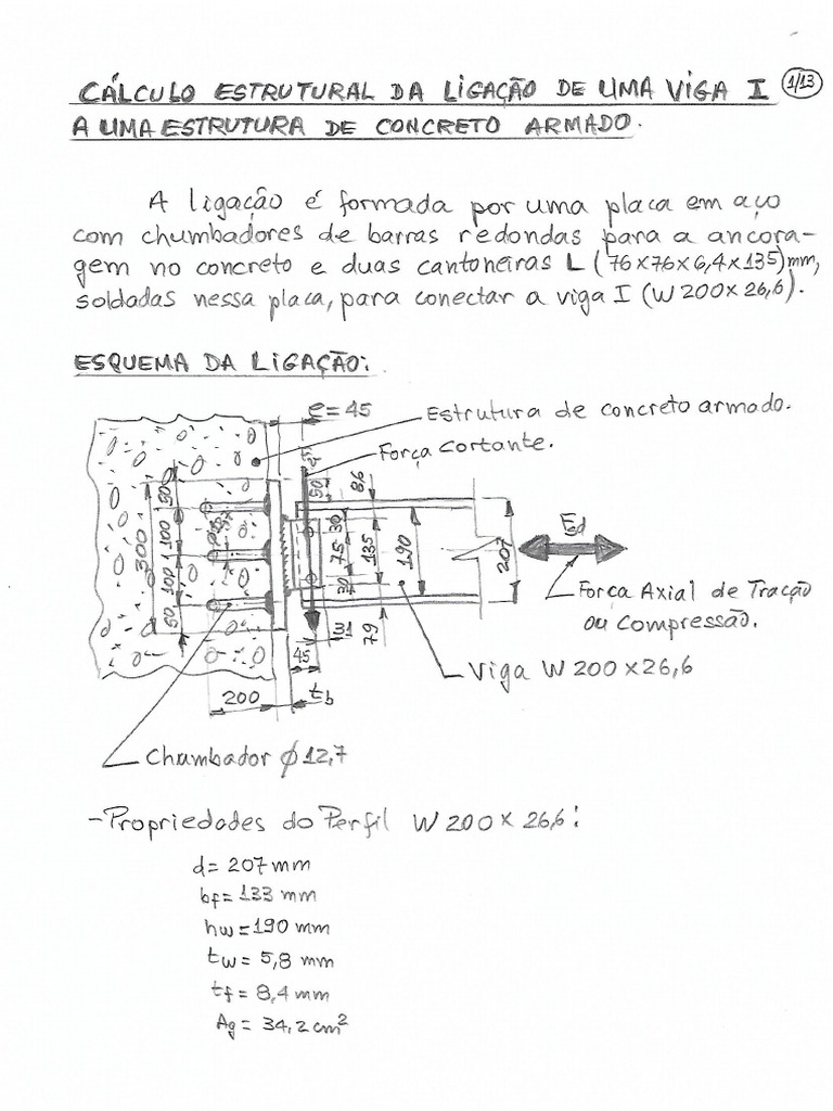 Ligação De Uma Viga I Em Uma Estrutura De Concreto Pdf