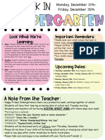 Kindergarten Newsletter 12-15-23