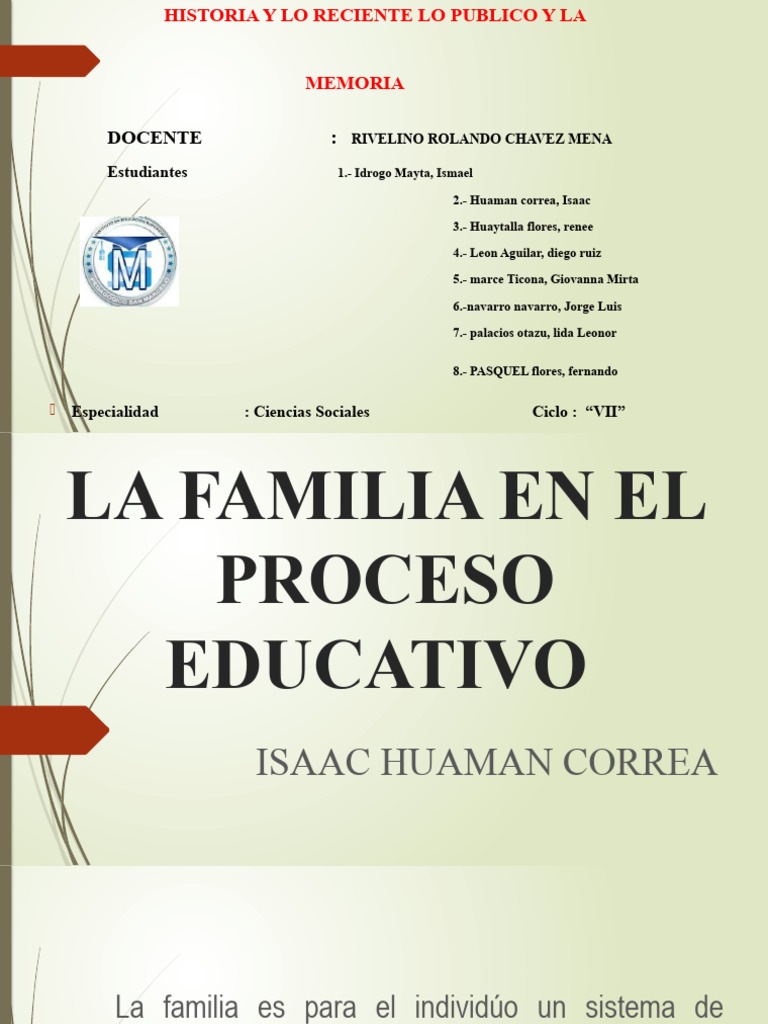 La Familia en El Proceso Educativo | PDF | Aprendizaje | Desarrollo ...