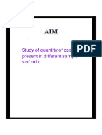 Chemistry ? Project Study of Quantity of Casein Present in Different Samples of Milk