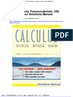 Calculus Early Transcendentals 10th Edition Anton Solutions Manual