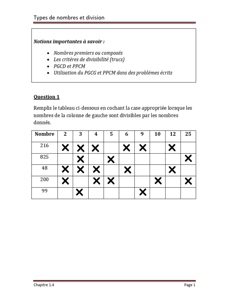 Exercices sur PGCD et PPCM | PDF | Théorie des anneaux | Algèbre générale