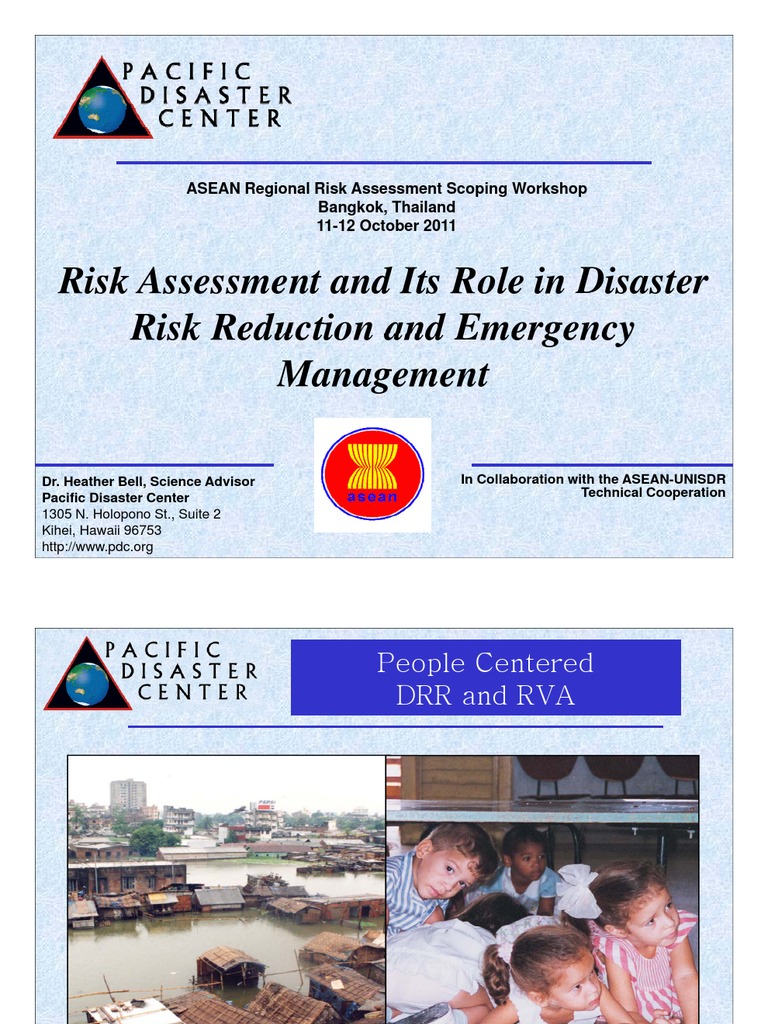 Risk Assessment and Its Role in Disaster Risk Reduction and Emergency ...