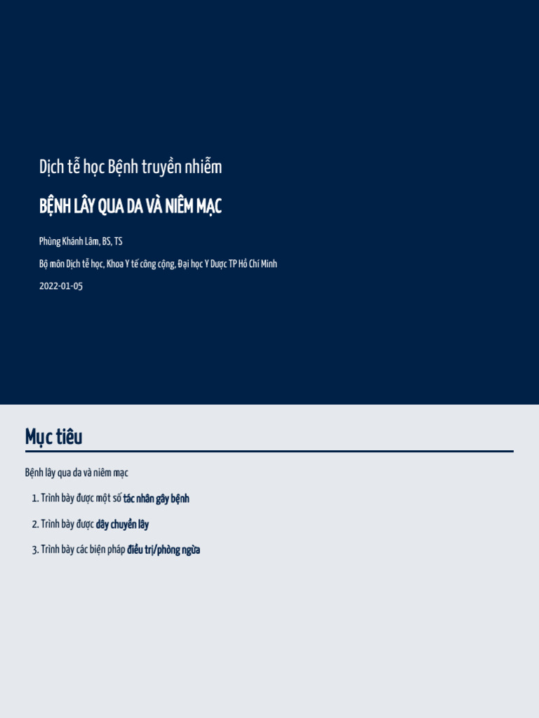 BỆNH LÂY DA NIÊM | PDF