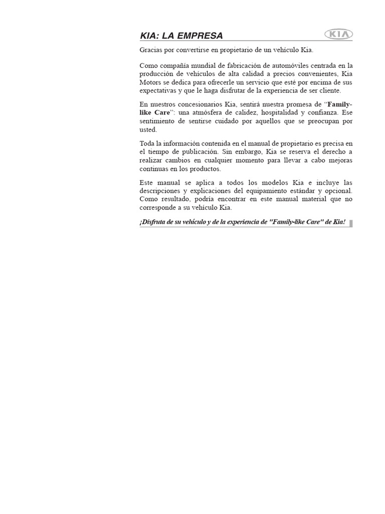 Manual de usuario Kia Sportage (2012) (Español 466 páginas) PDF