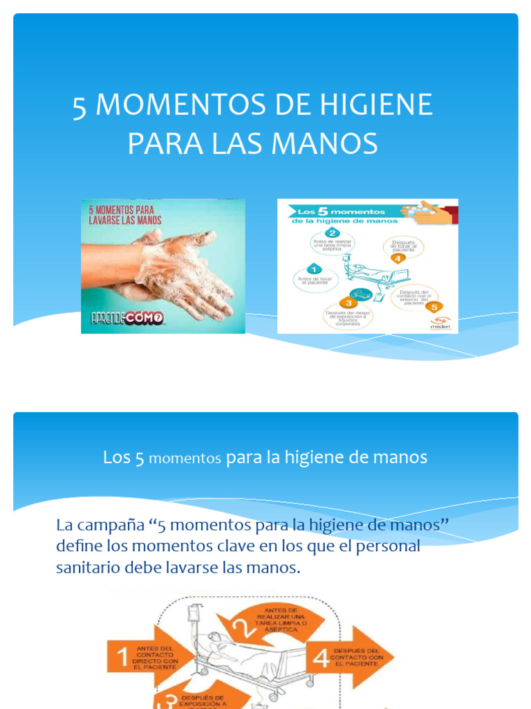 5 Momentos Clave para la Higiene de Manos | PDF | Lavado de manos | Higiene