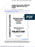 Mustang Compact Excavator Me2503 Me3003 Me3503 Me3703 Service Manual 918149a