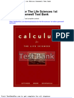 Calculus For The Life Sciences 1st Edition Greenwell Test Bank