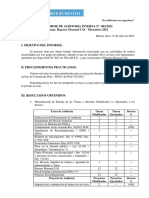 Informe de Auditoria Interna #003/2022 Tema: Reporte Mensual UAI - Diciembre 2021