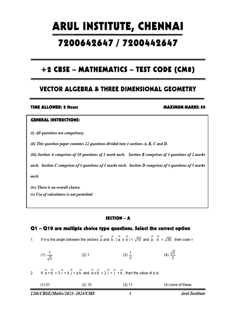 Vector algebra test pdf line geometry euclidean vector