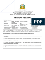 Tribunal de Justiça de Sergipe - Solicitação de Certidão Negativa