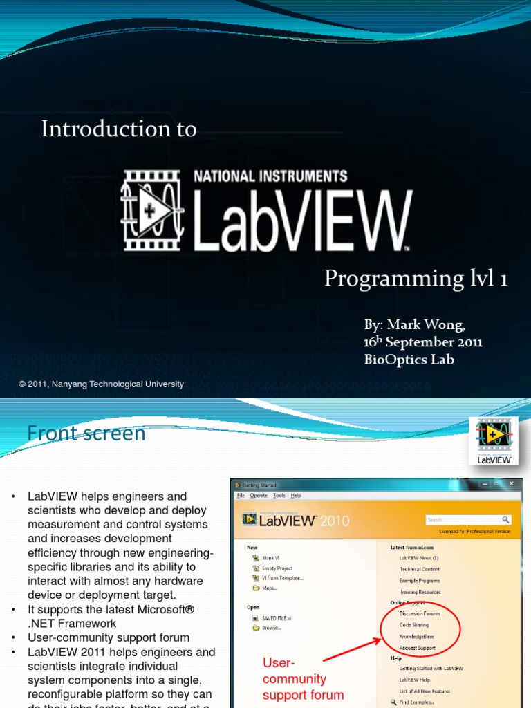 Introduction To: By: Mark Wong, 16 September 2011 Biooptics Lab | PDF