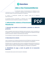 Información A Los Consumidores: I. Información Relativa Al Funcionamiento de La Plataforma