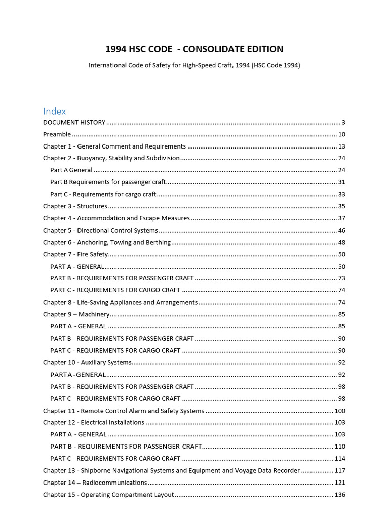 1994 HSC Code: Safety Standards Guide | PDF | Water Transport | Shipping