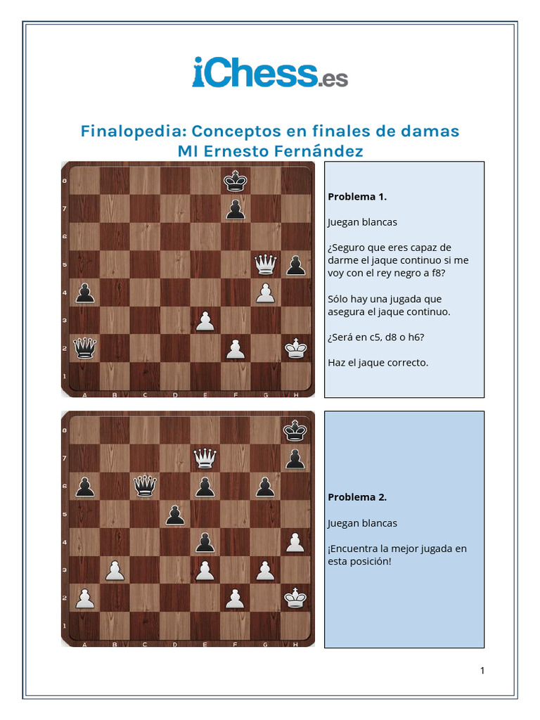 Problemas de finales en damas | PDF | Aperturas de ajedrez | Juegos de mesa