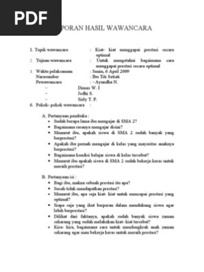 Laporan Hasil Wawancara B Indonesia