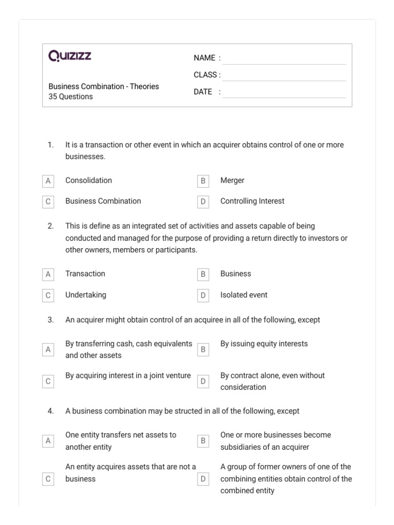Business Combination Theories PDF Goodwill (Accounting) Equity