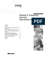 Module 9: Designing Security Specifications