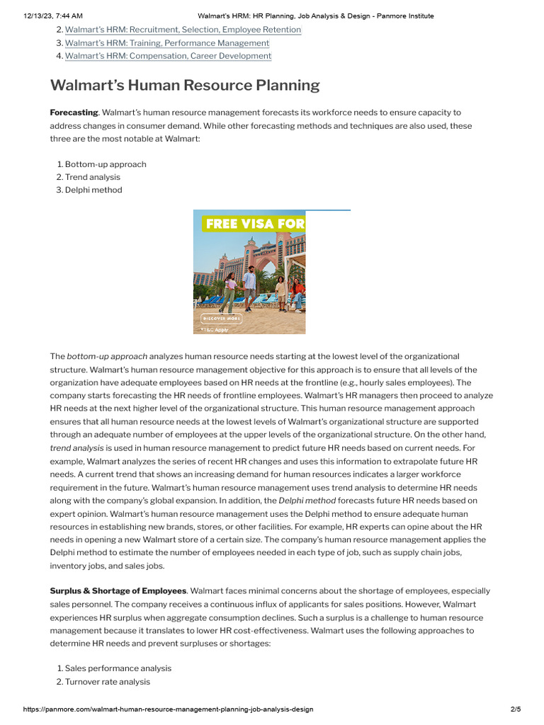 Walmart HRM: Planning & Forecasting Strategies | PDF | Human Resource ...