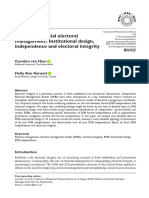 Building Impartial Electoral Management? Institutional Design, Independence and Electoral Integrity