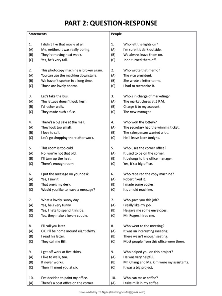 WH QUESTION - LUYỆN TẬP TỪNG LOẠI | PDF