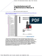 Raymond Counterbalanced Lift Trucks 4700 Maintenance Manual Part Catalog