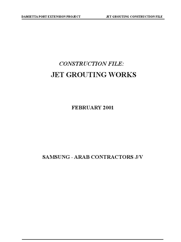 Damietta Port Jet Grouting Project Guide | PDF | Welding | Construction