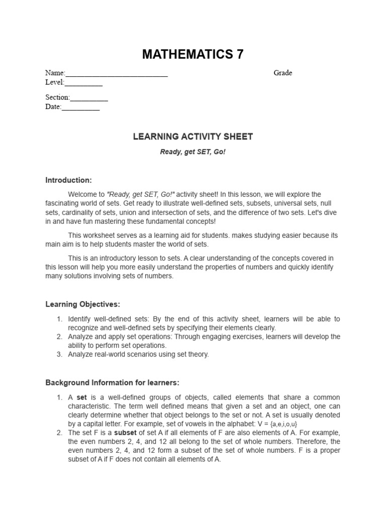 Mathematics 7 pdf set mathematics empty set