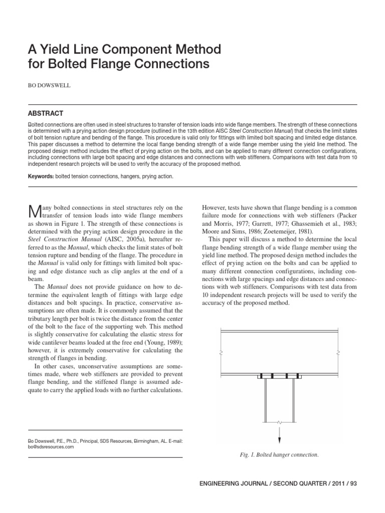 A Yield Line Component Method For Bolted Flange Connections | PDF ...