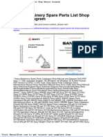 Sany Machinery Spare Parts List Shop Manual Diagram