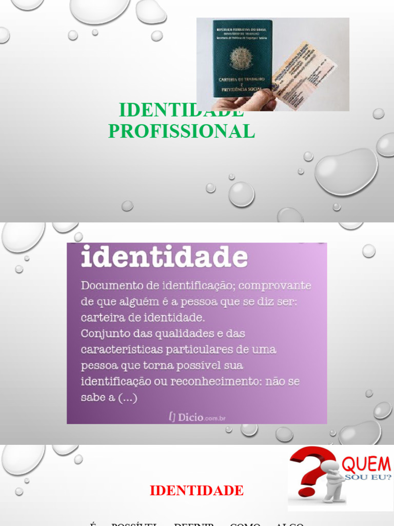 Identidade Profissional, Orgão de Classe e Identidade de Classe | PDF ...