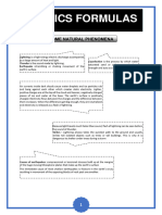 Physics Formulas Physics Formulas: Some Natural Phenomena