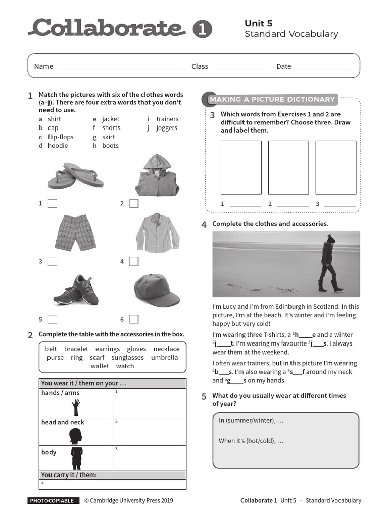 Collaborate 1 Unit 5 Vocabulary Guide | PDF | Consumer Goods | Fashion ...