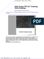 Tadano Mobile Crane TR 151 Training Manual Parts Catalog