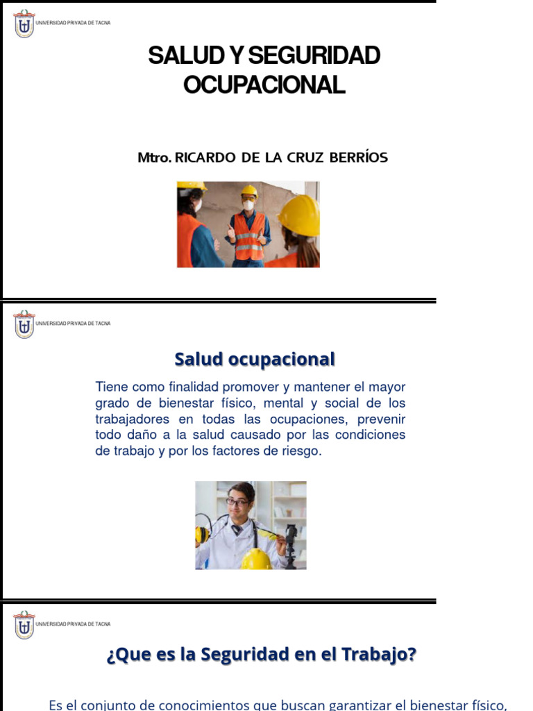 Salud y Seguridad Ocupacional en el Trabajo | PDF | Seguridad y salud ...