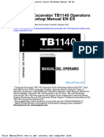 Takeuchi Excavator Tb1140 Operators Parts Workshop Manual en Es