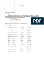 English A - Vowel Sounds Handouts