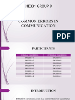 Common Errors in Communication Group 9