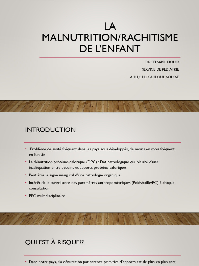 Malnutrition et Rachitisme chez l'Enfant | PDF | Malnutrition | Indice ...