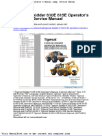 Tigercat Skidder 610e 615e Operators Manual Service Manual