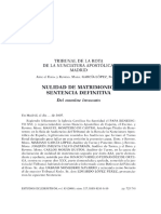 Vista de Nulidad de Matrimonio. Sentencia Definitiva Dei Nomine Invocato