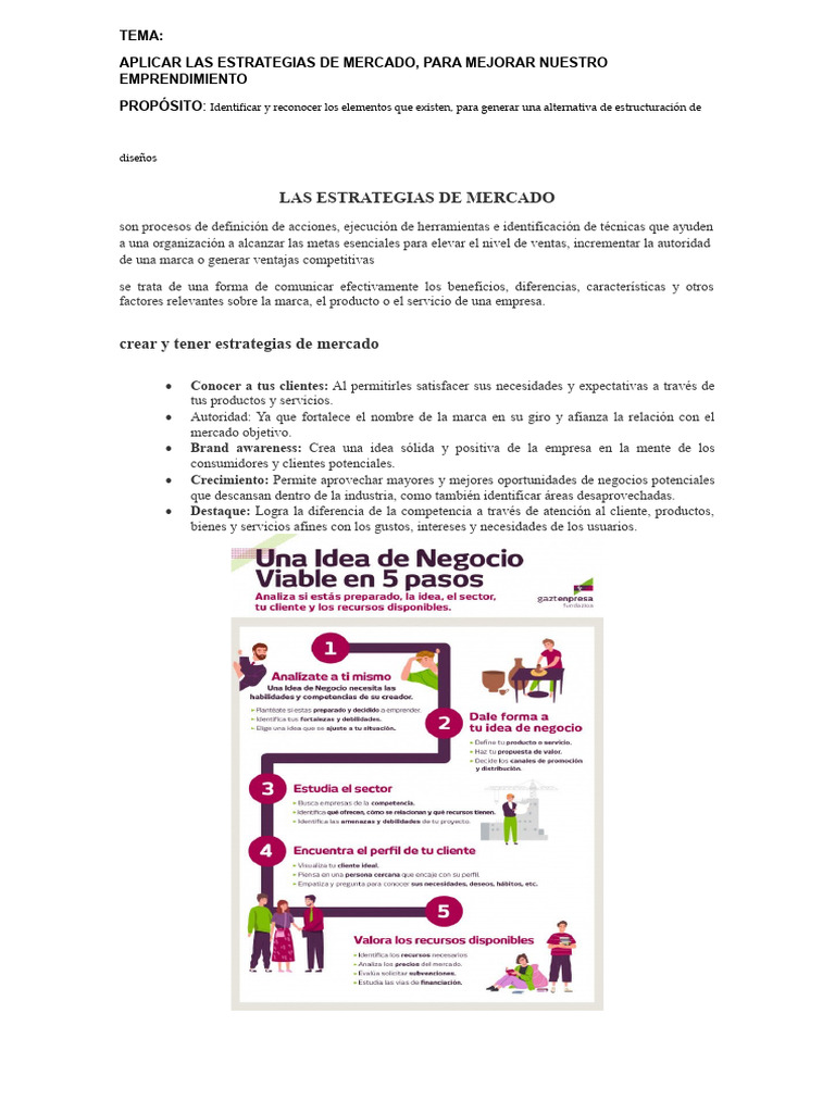 Estrategias de Mercado para Emprendedores | PDF